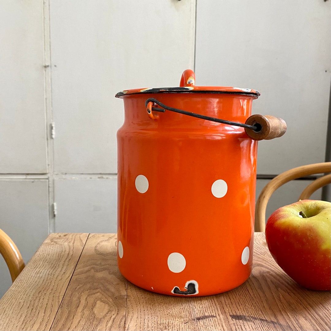 Vintage Milk Churn Polka Dot Milk Jug Vintage Red Milk Can Vintage