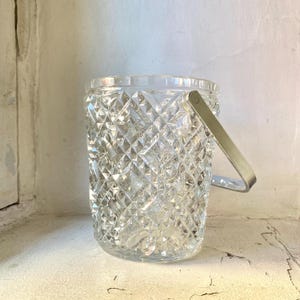 Vintage Kristall Eiskübel mit Henkel Vintage Glas Eiskübel Vintage Glas Vintage Geschirr Vintage Wohndeko