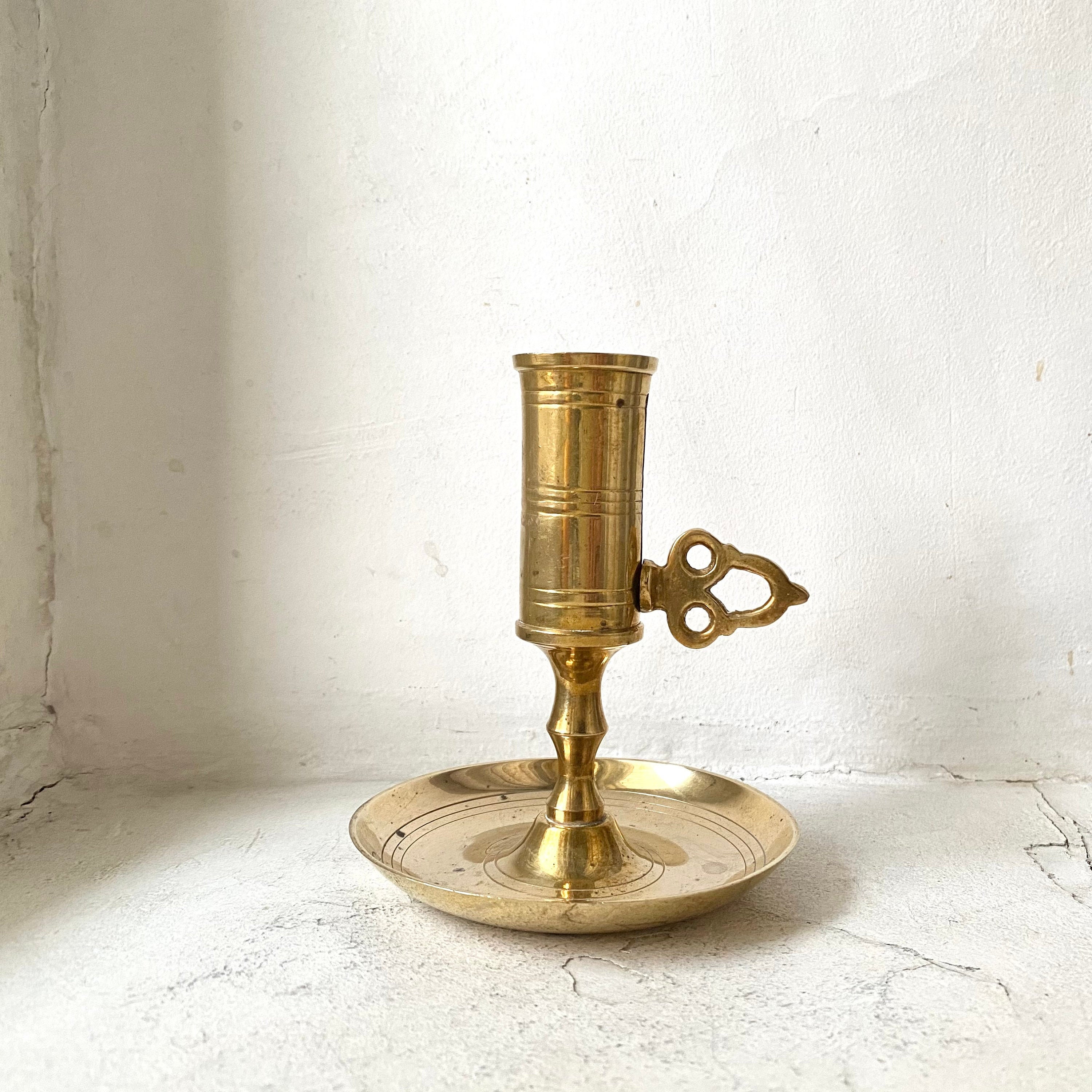 Vintage brass adjustable candlestick Candle holder with Etsy