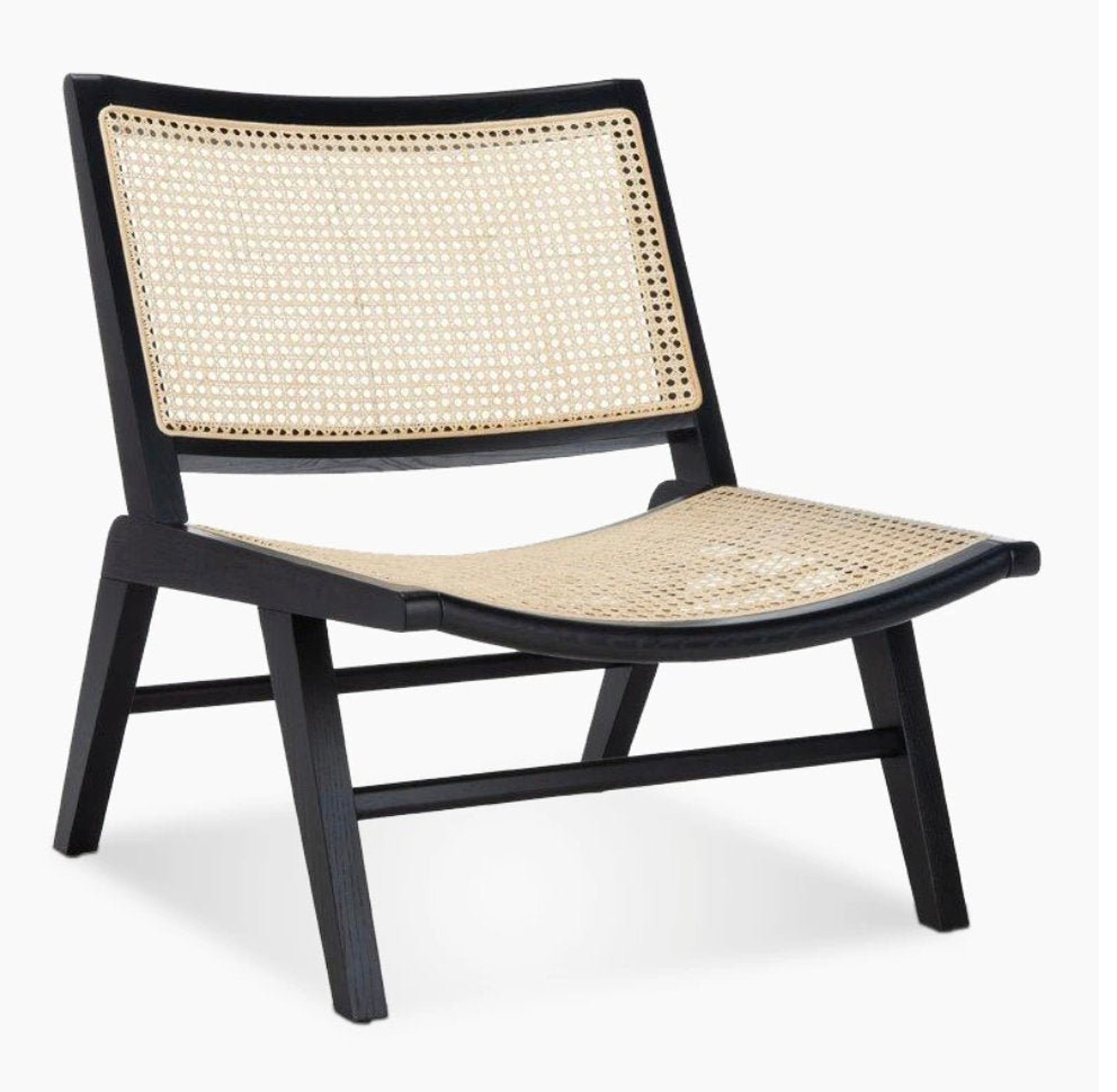 Wood Cane Armless Lounge Chair Etsy