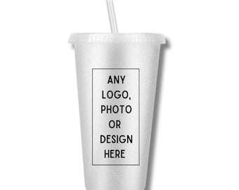 Custom Glitter Tumbler 24 oz with Lid and Straw (UV DTF Printing)