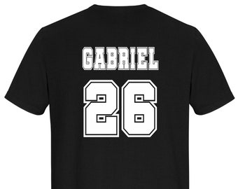 Name & Number T-Shirt, Custom T-Shirt, Graphic T-Shirt, Personalized T-Shirt, T-Shirts for Men and Women, Graphic Tee for Kids, Sport TShirt