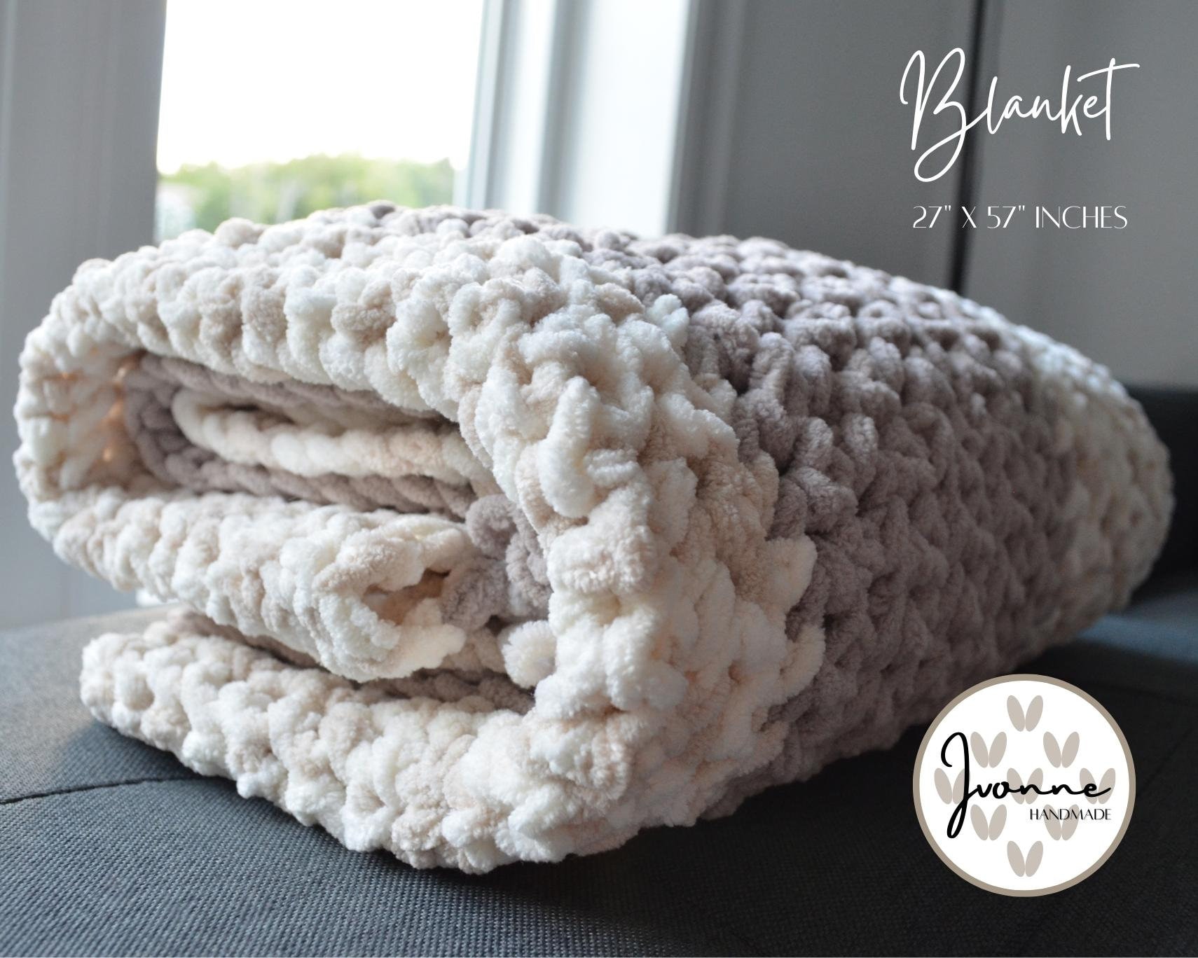 Large Chunky Knitted Thick Blanket, Yarn Woolen Throw Sofa Blanket