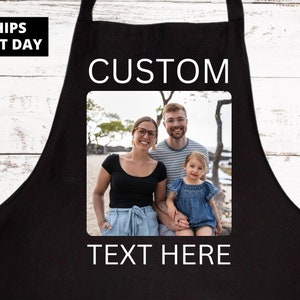Custom Photo Chef Apron, Custom Kitchen Apron, Polyester Chef's Apron, Baker Gift, Star Baker Apron, Apron with Pockets, Personalized Apron