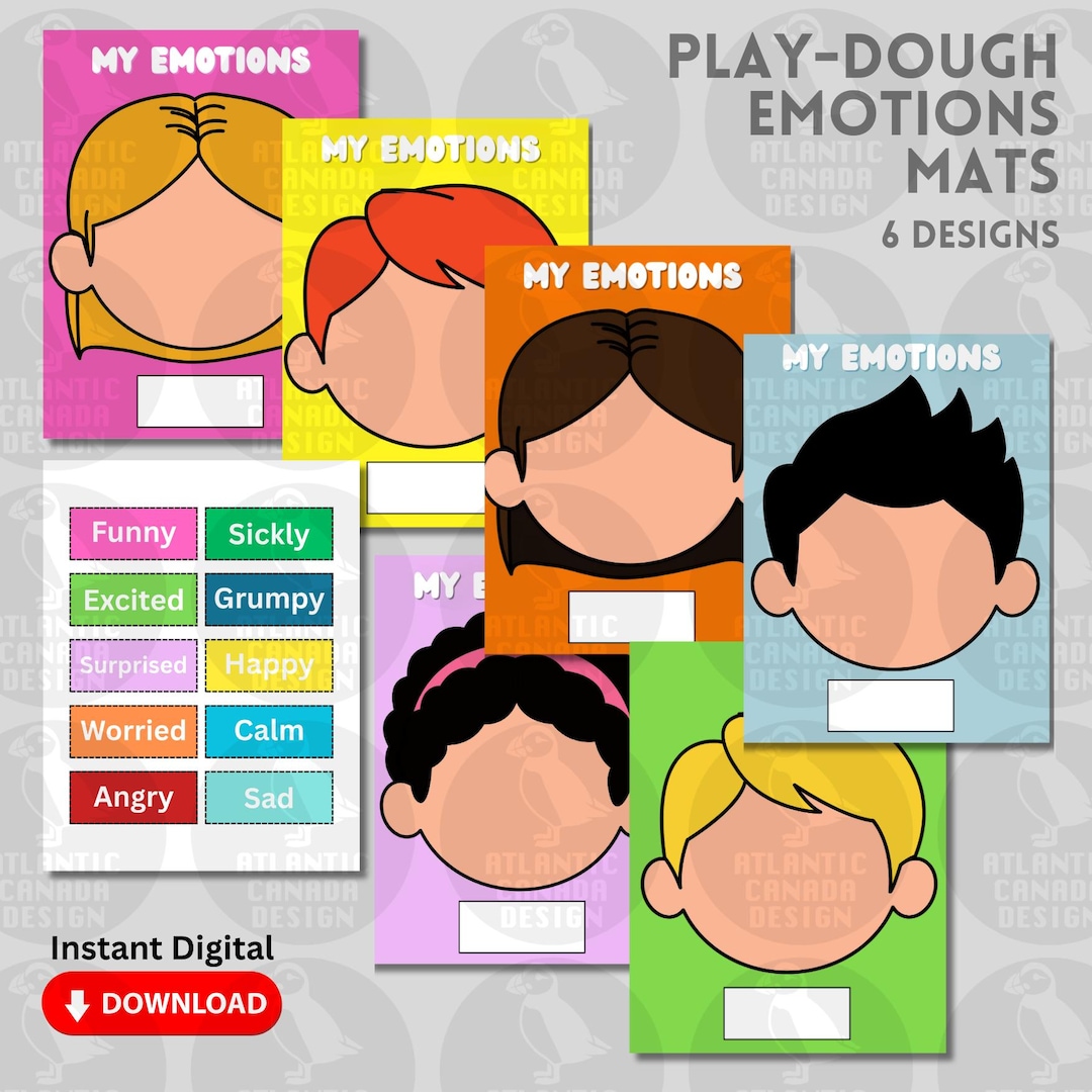 Emotions Playdough Mats Activity, Homeschool Printable (PDF) - Etsy