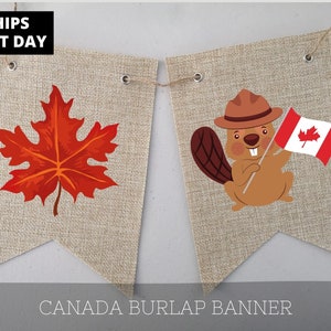 Canada Burlap Banner, Canada Garland, Canada Banner, Canada Day Burlap Banner, Canada Bunting, Rustic Canada Decor, Oh Canada Banner