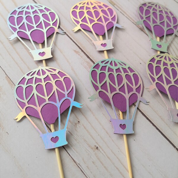 Hot Air Balloon Cupcake Toppers - Etsy
