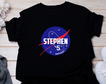 Astronaut Birthday T-Shirt, Astronaut Graphic Tee, Space Graphic Tees for Kids, Outer Space Birthday Party, Outer Space Birthday