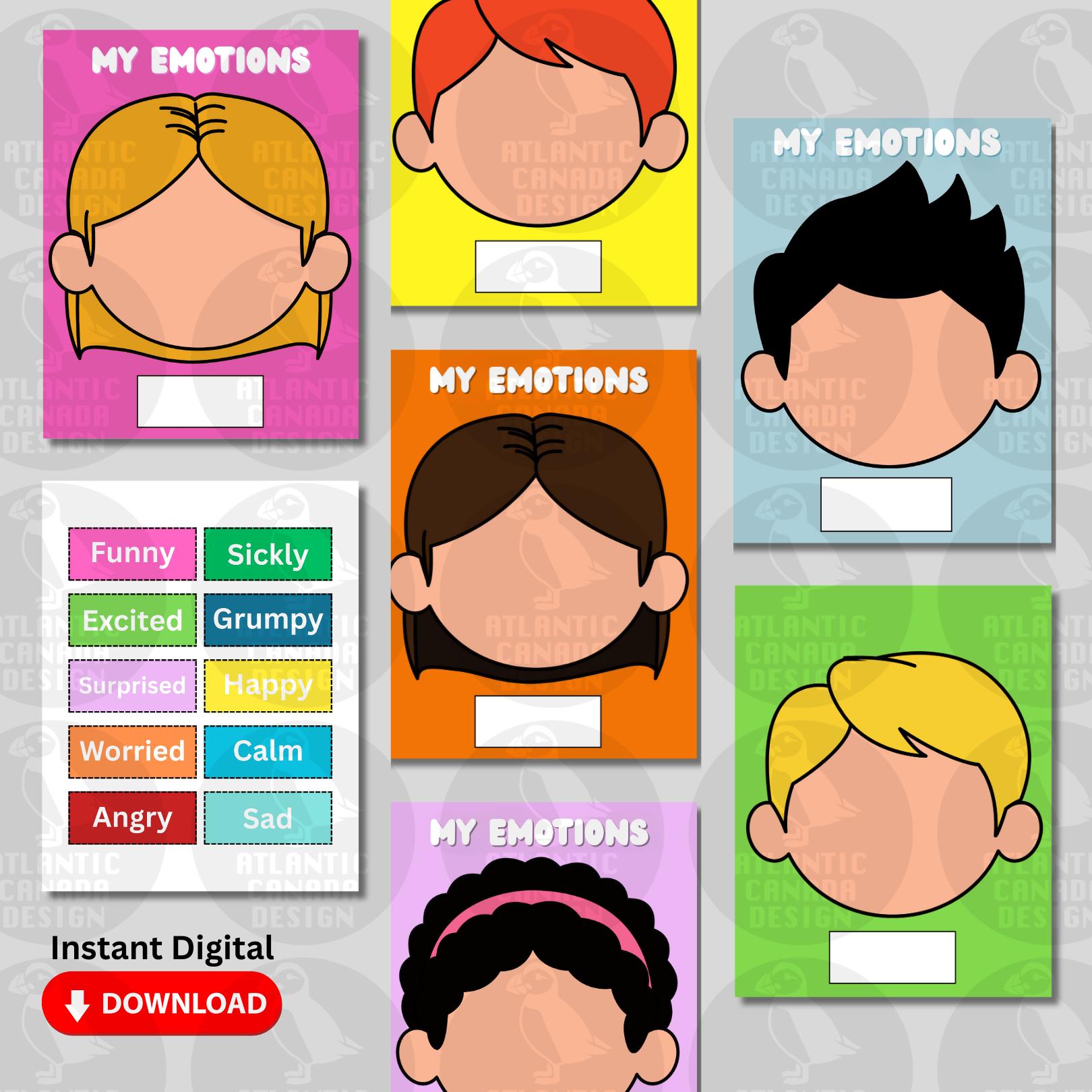 Emotions Playdough Mats Activity, Homeschool Printable (PDF) - Etsy