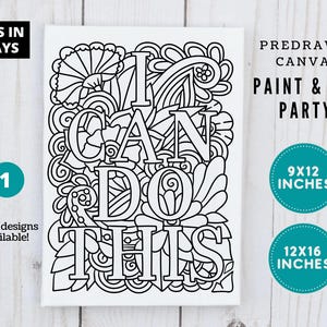 PreDrawn Quotes Canvas, DIY Quotes Canvas, Paint & Sip Party, Predrawn Art, Bulk Ready To Paint Canvas, Paint Party