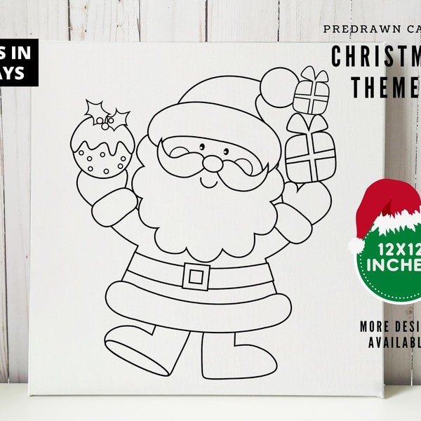 Christmas Canvas, DIY Christmas Canvas, Paint & Sip Christmas Party, Predrawn Art, Christmas Eve Party, Bulk Ready To Paint Canvas