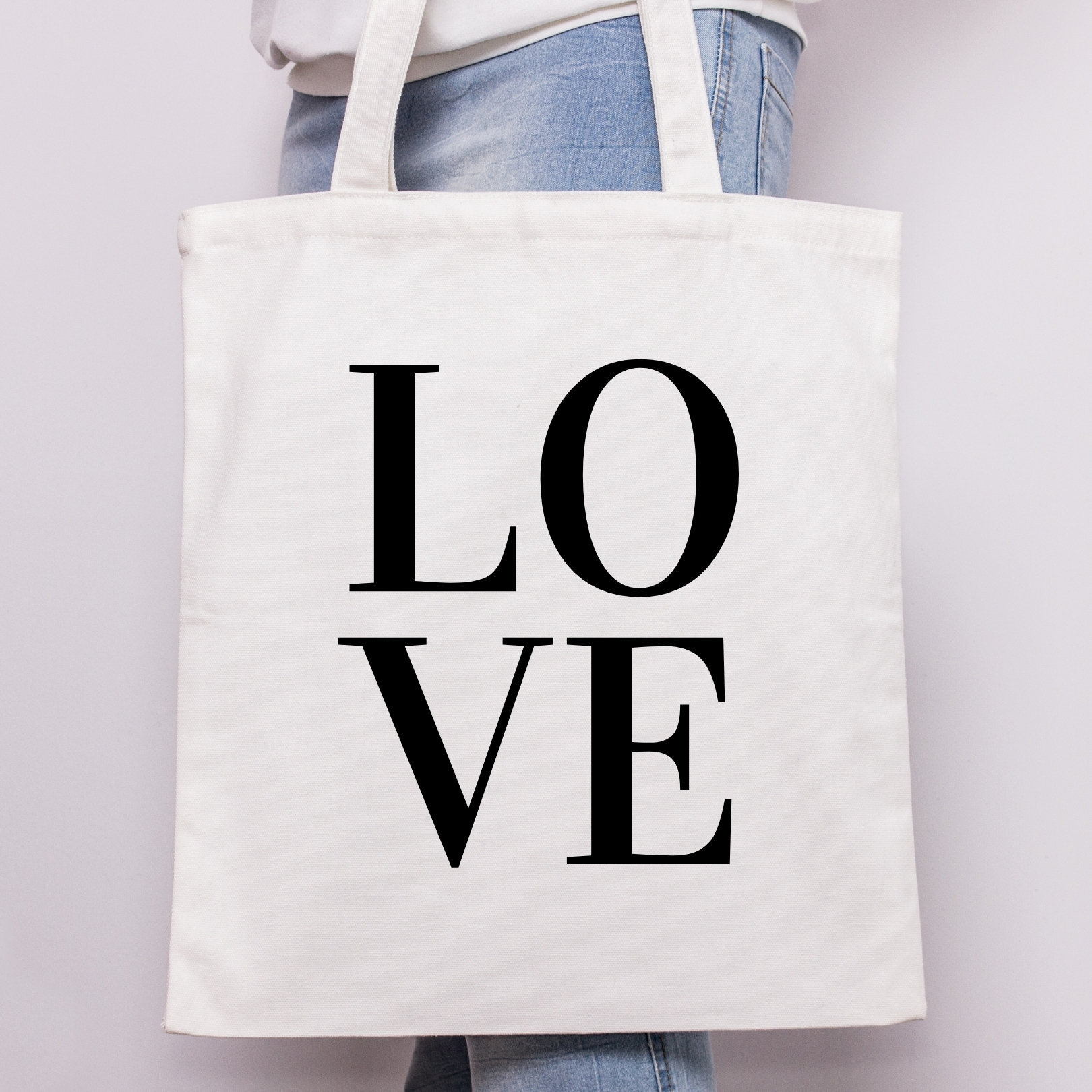 LOVE Tote Bag customized shopping bag reusable canvas bag | Etsy