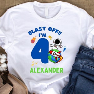 Blast Off Birthday T-Shirt, Astronaut Themed Party, Outer Space Party, Little Astronaut, Astronaut Birthday Gilr, Astronaut Birthday Boy