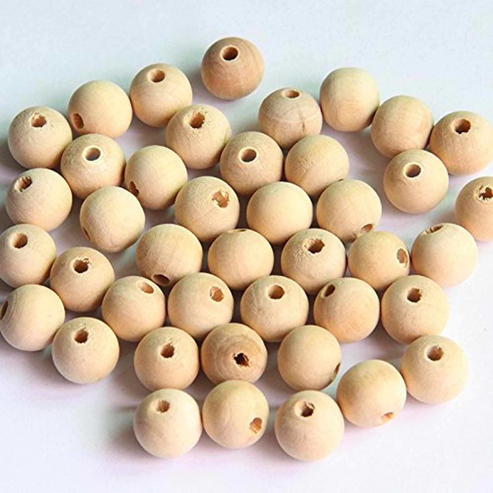 Natural Plain Round Wooden Bead with Hole Ball for DIY Craft Etsy