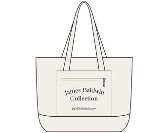 James Baldwin Quote Tote Zippered Canvas Tote