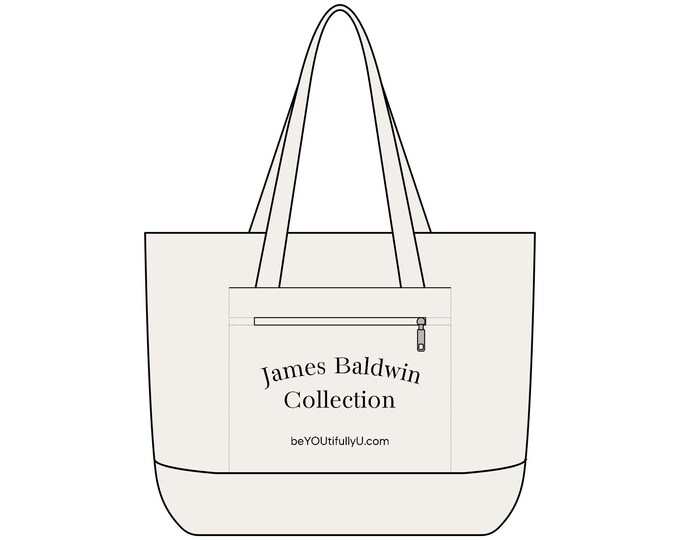 James Baldwin Quote Tote Zippered Canvas Tote