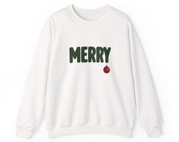 Merry Text with Ornament Sweatshirt