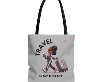 Travel is My Therapy Tote Bag