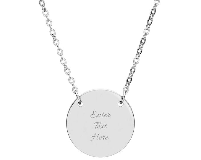 Circle Pendant Necklace (Engraved and Personalized)