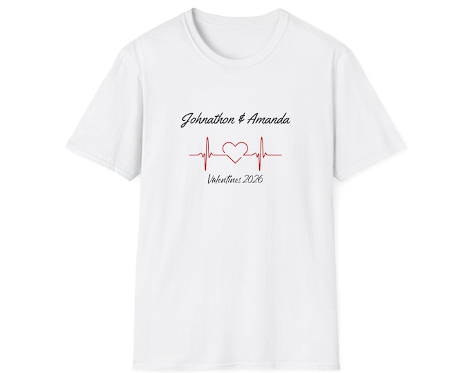 Heartbeat | Personalized Couples Valentine Tee