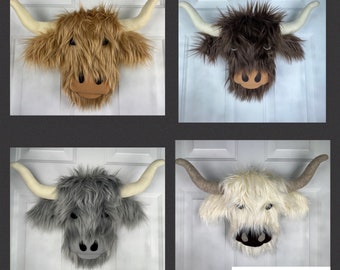 Highland Cow Plush Wreath Attachment or Wall Hanger