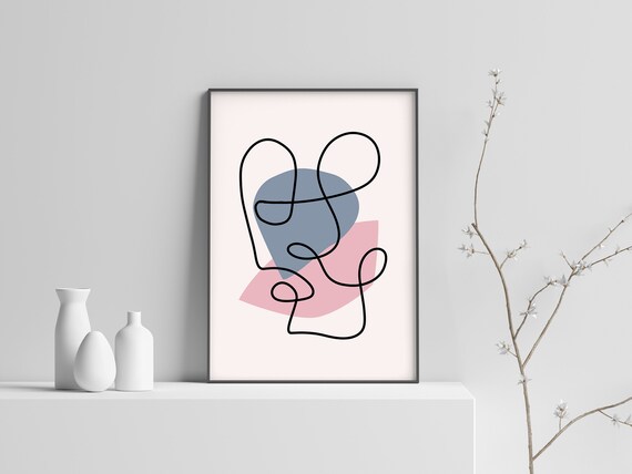 Abstract Line Art Printable Wall Art Digital Print Neutral | Etsy