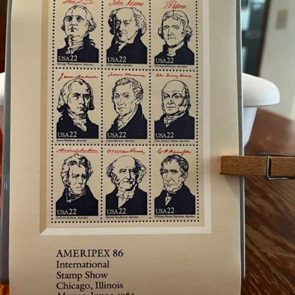 Mint Presidents of the United States Stamps from International Stamp Show, Chicago, IL 1986