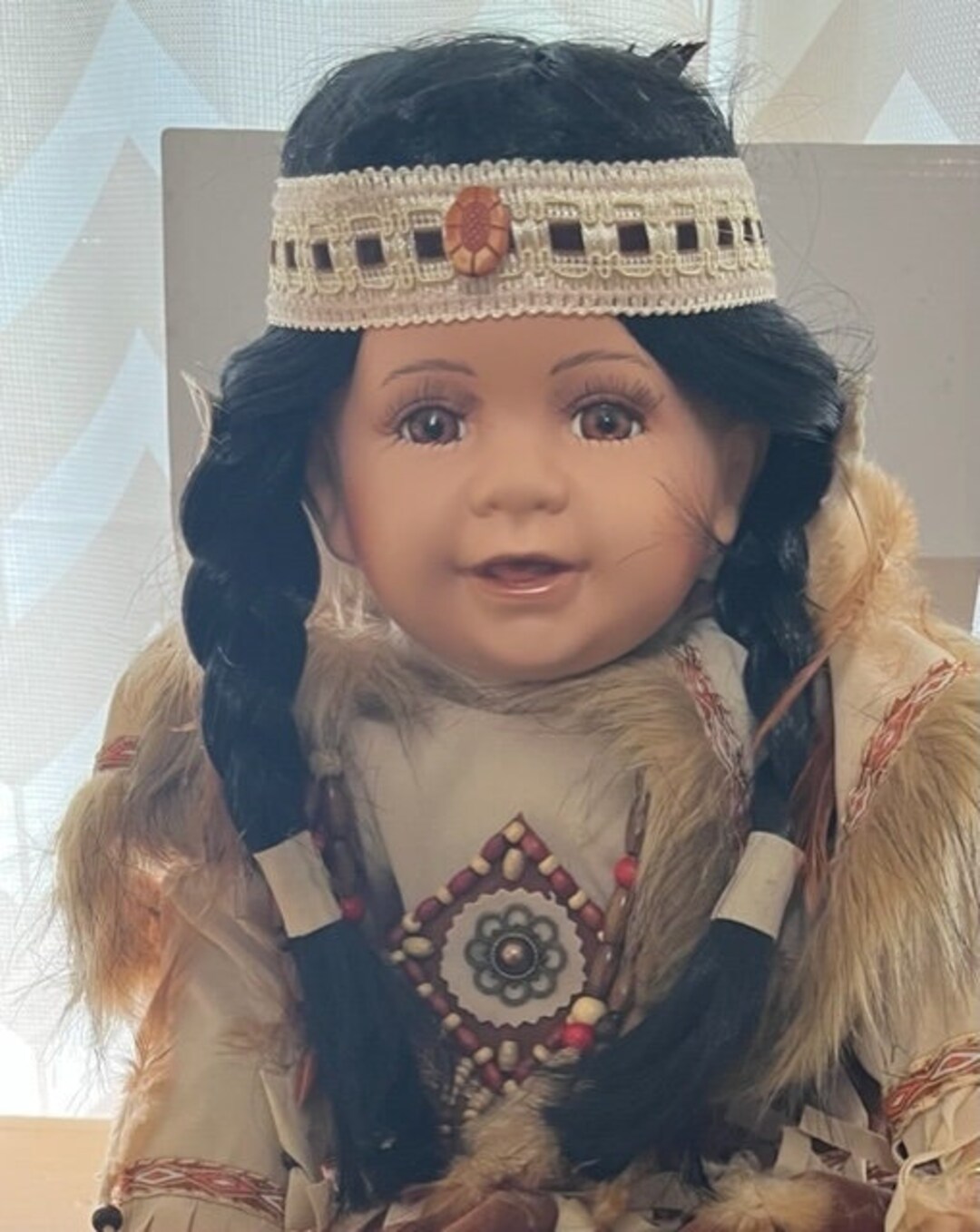 Classic Collectible Porcelain Doll Native American Mint in the Etsy