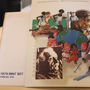 1979 Commemorative Mint Stamp Collection from United States Postal Service, stamps are in original sealed plastic protection.