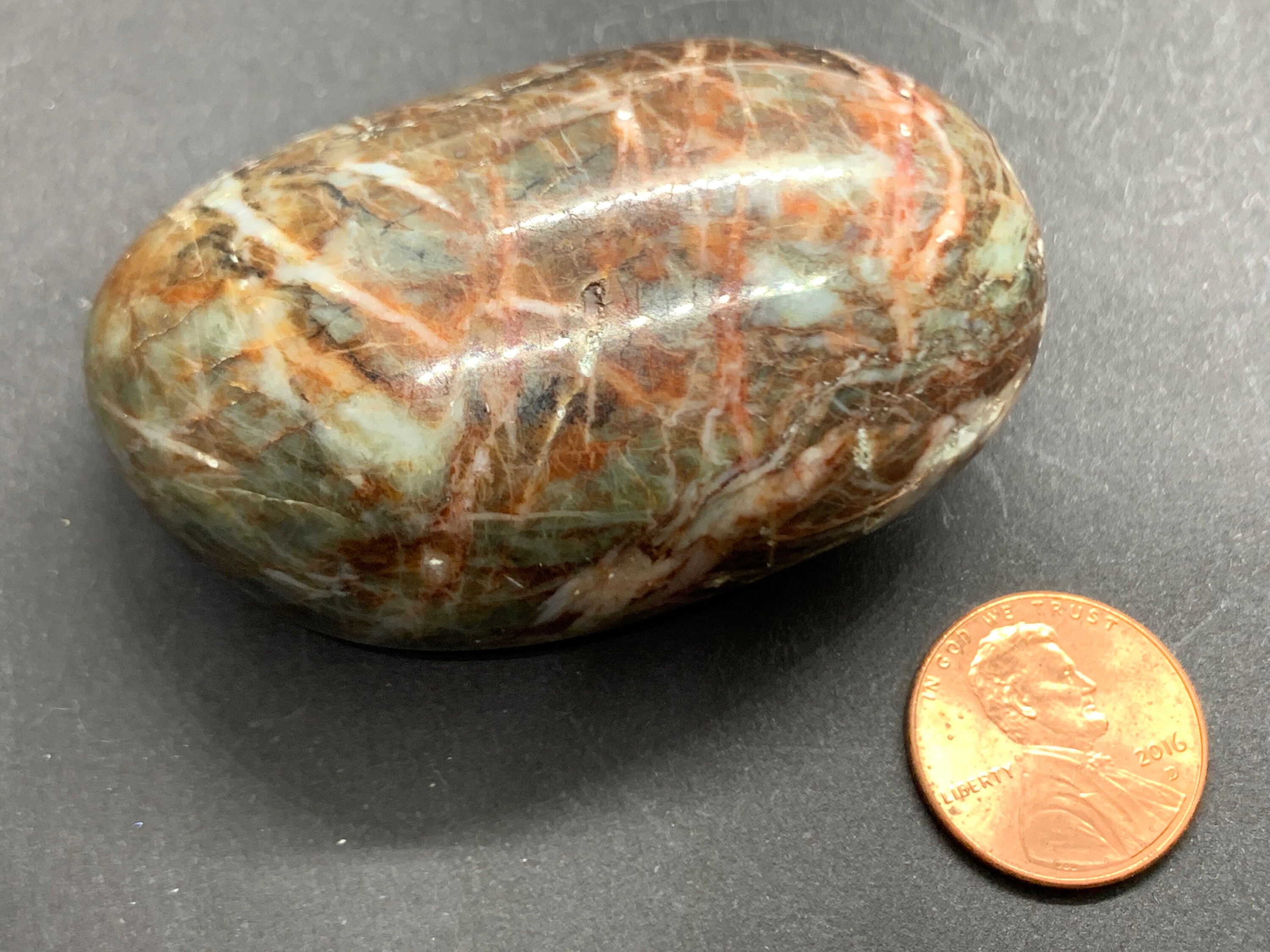 Red Zebra Jasper Palm Stone, Old Stock, Highly Polished, 87.2g Etsy UK