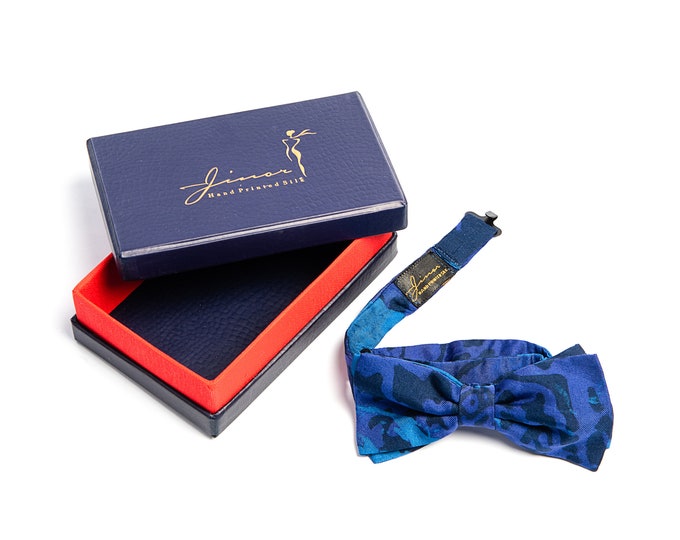 Bow tie, bow tie, batik, hand-printed, silk, batik