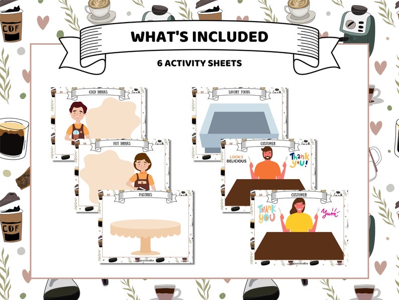 Coffee Shop Pretend Play Printable for Kids, Dramatic Play Cafe - Etsy