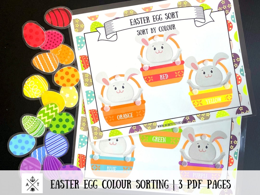 Easter Learning Colors Game, Busy Book Page, Color Sorting Worksheet ...