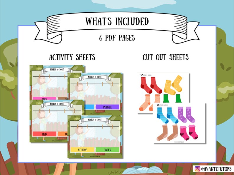 Color Matching Busy Book Page, Sock Sorting Activity, Preschool ...