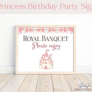 Princess Party Signs, Sign for Food Table, Princess 1st Birthday Decorations, Princess Party Table Decor, Princess Birthday Printables,