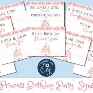 Princess Birthday Party Decorations, Princess Party Printables, Princess Party Signs, Once Upon A Time First, Princess Party Table Decor