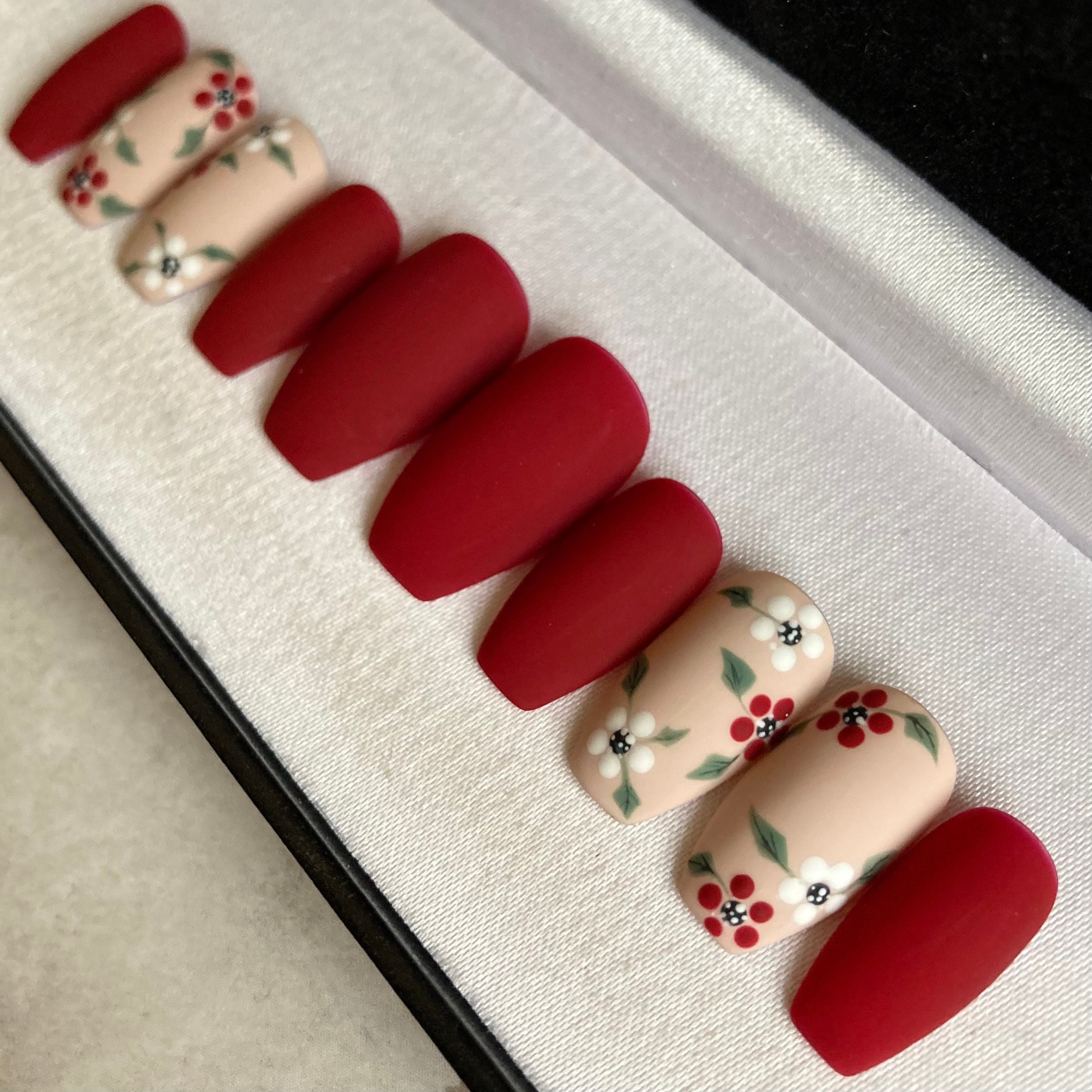 Simple Flowers Uñas a presión - Etsy México Simple Flowers Uñas a presión - Etsy México