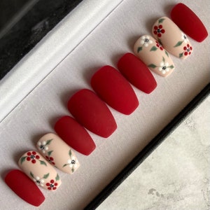 Christmas Flowers - Press-on Nails