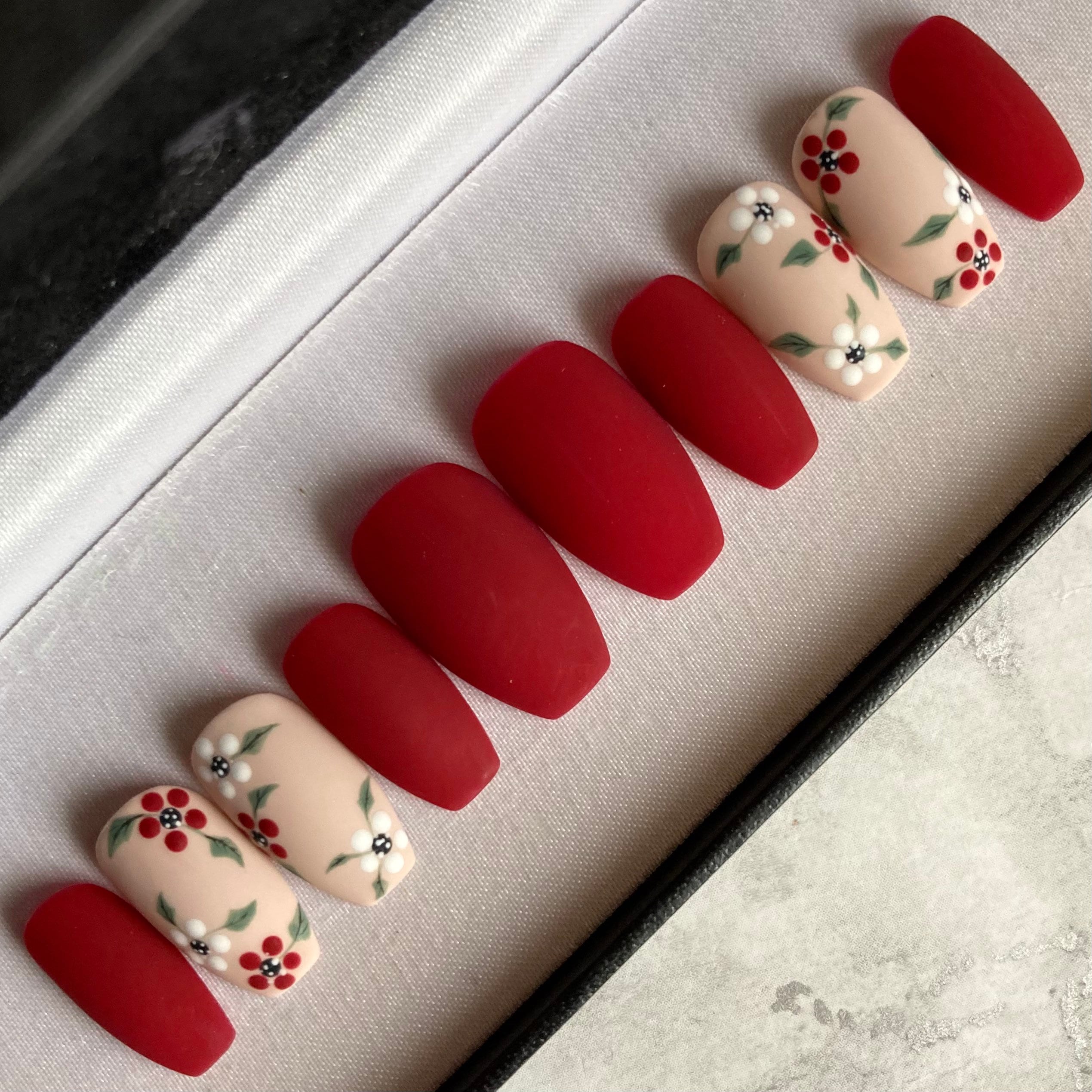 Simple Flowers Uñas a presión - Etsy México Simple Flowers Uñas a presión - Etsy México