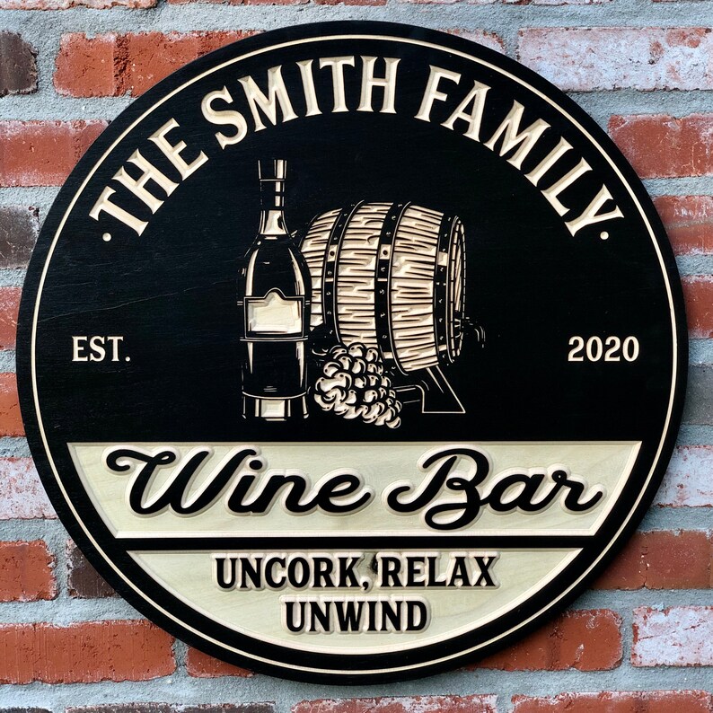 Wine Bar Sign Wine Bar Personalized Wine Sign Bar Sign Etsy