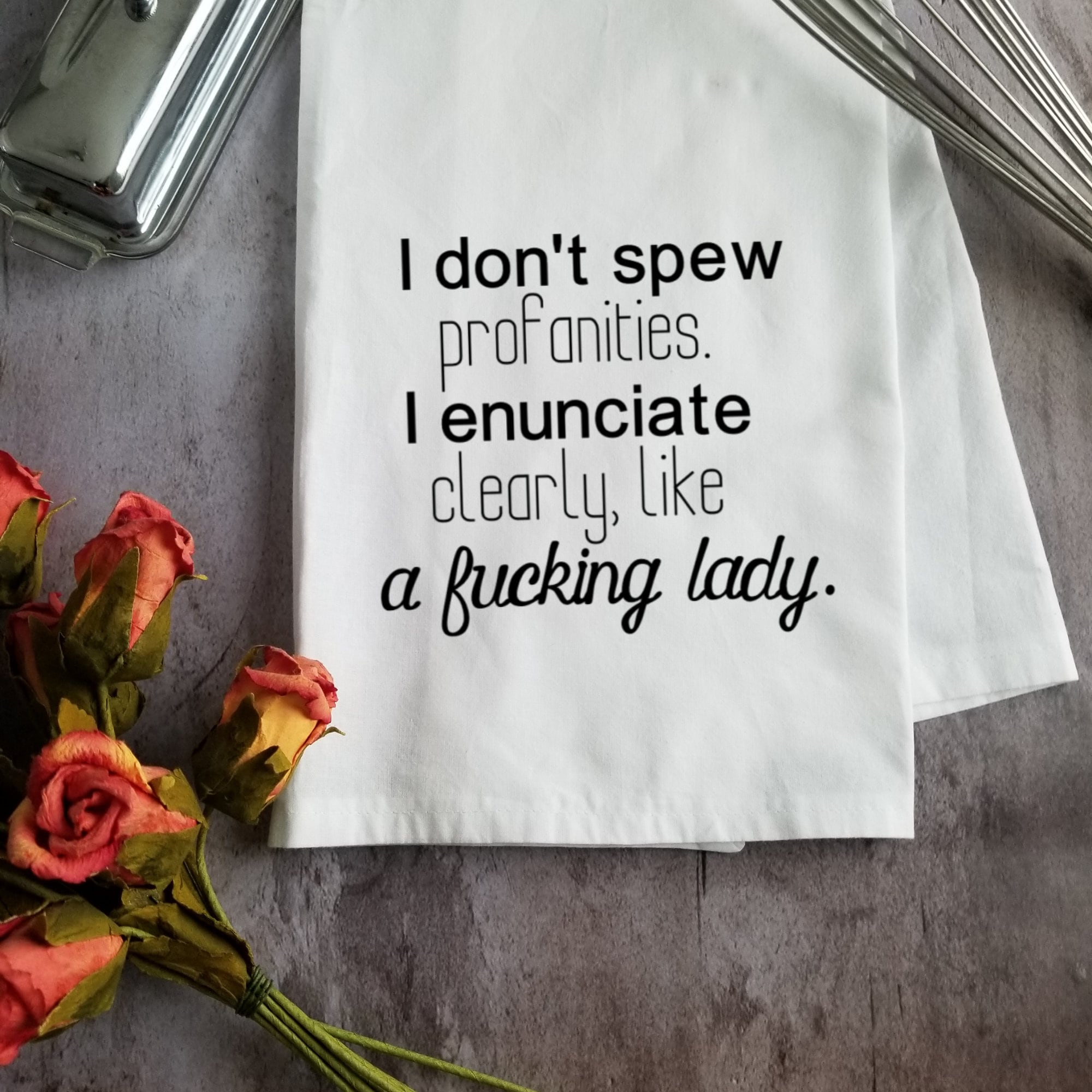 Funny Tea Towel Farmhouse Tea Towel Towel with Words Etsy