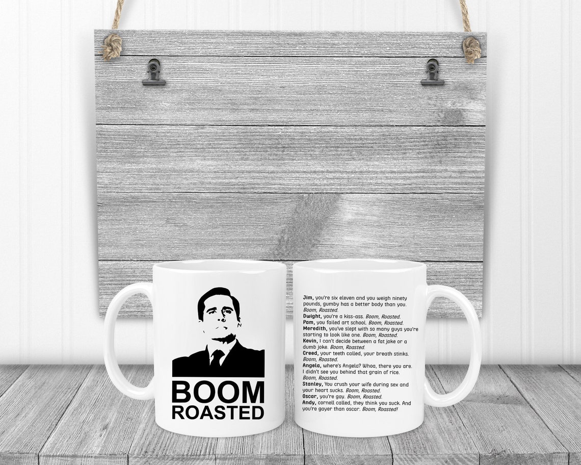 The office boom roasted Coffee Mug pam the office quote big Etsy