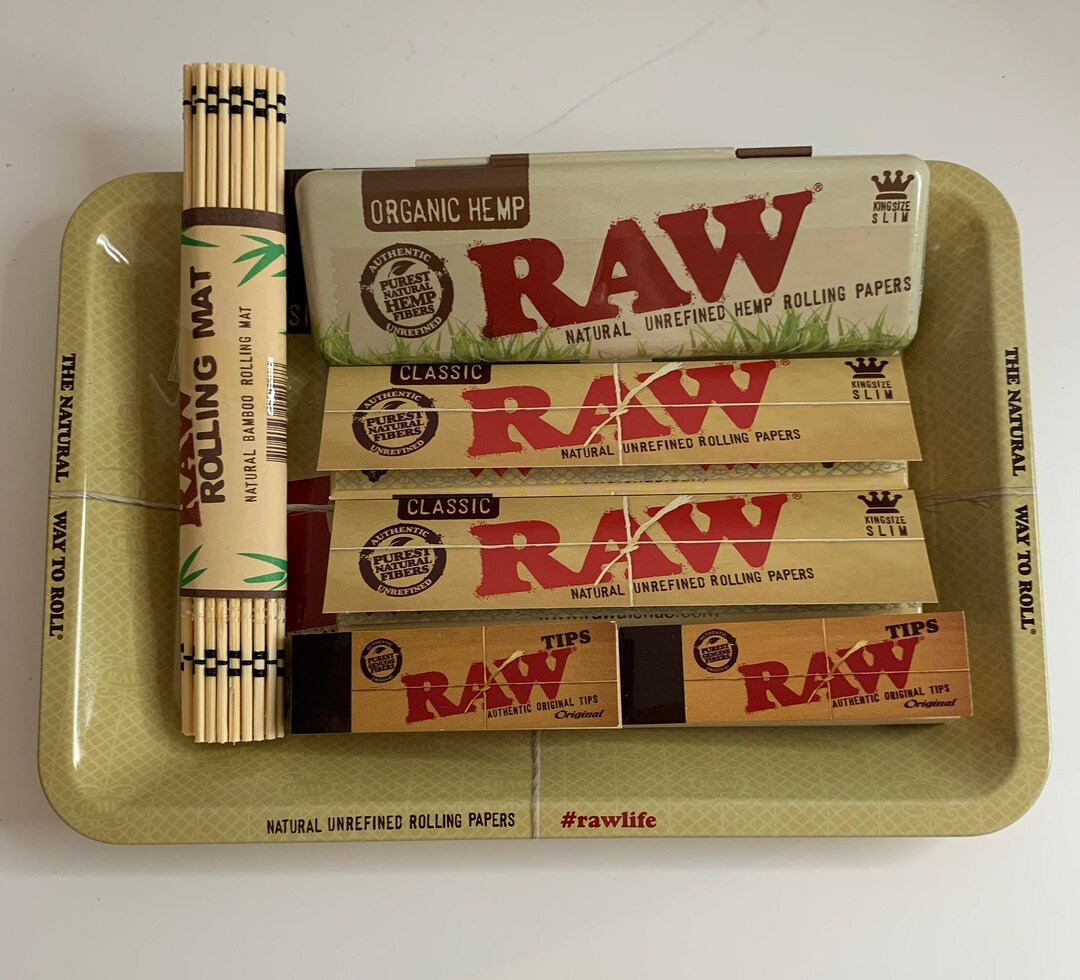 Mini Raw Rolling Tray Set 420 Gift Etsy