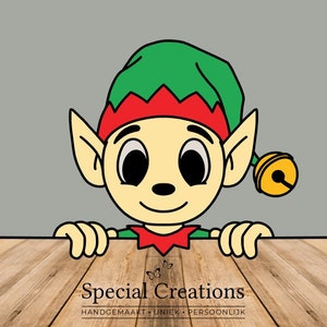 Peek Elf into color layers|| Peek-A-Boo Elf || Santa || Christmas || SVG, PDF, Studio3, PNG bundle