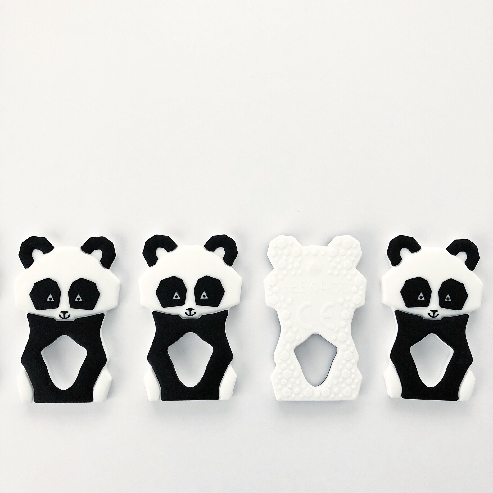 panda bear fruit teether set