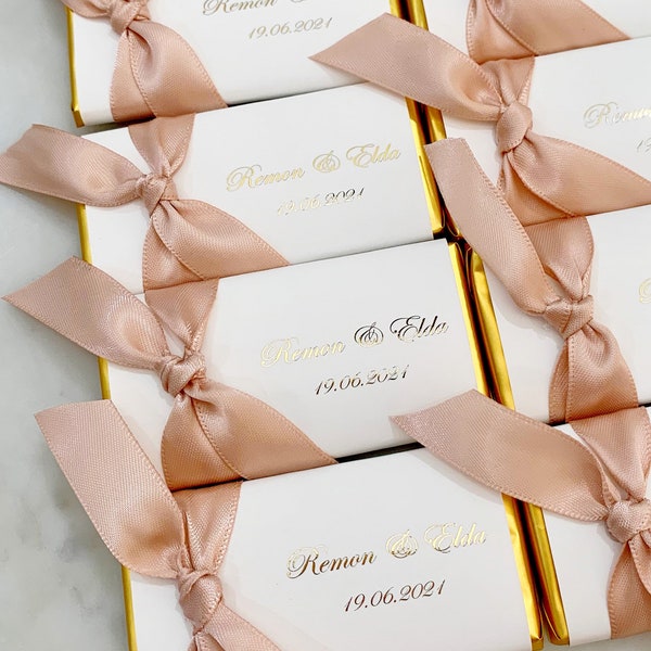 12 x personalised chocolate wrapper gold print / foiled print chocolate paper / wedding chocolates wrap / baby chocolates packaging favours