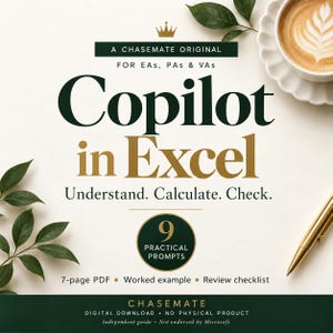 Microsoft Copilot in Excel for Executive Assistants | 9 Practical Prompts & Worked Example | PDF Guide