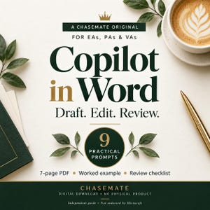 Microsoft Copilot in Word for Executive Assistants | 9 Practical Prompts & Worked Example | PDF Guide