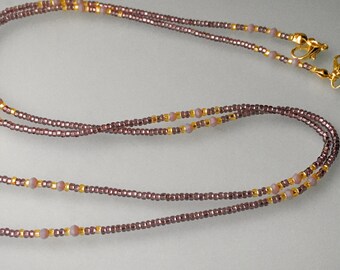 Maskenband, Perlenanhänger, 58cm, 14K Gold Akzente