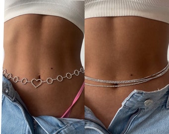 Waist Chain, waterway belly chain, Silver belly chain, belly chain, bikini body jewelry, gift her, festival belly chain, crazy belly chain